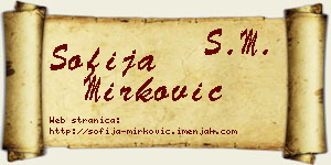 Sofija Mirković vizit kartica